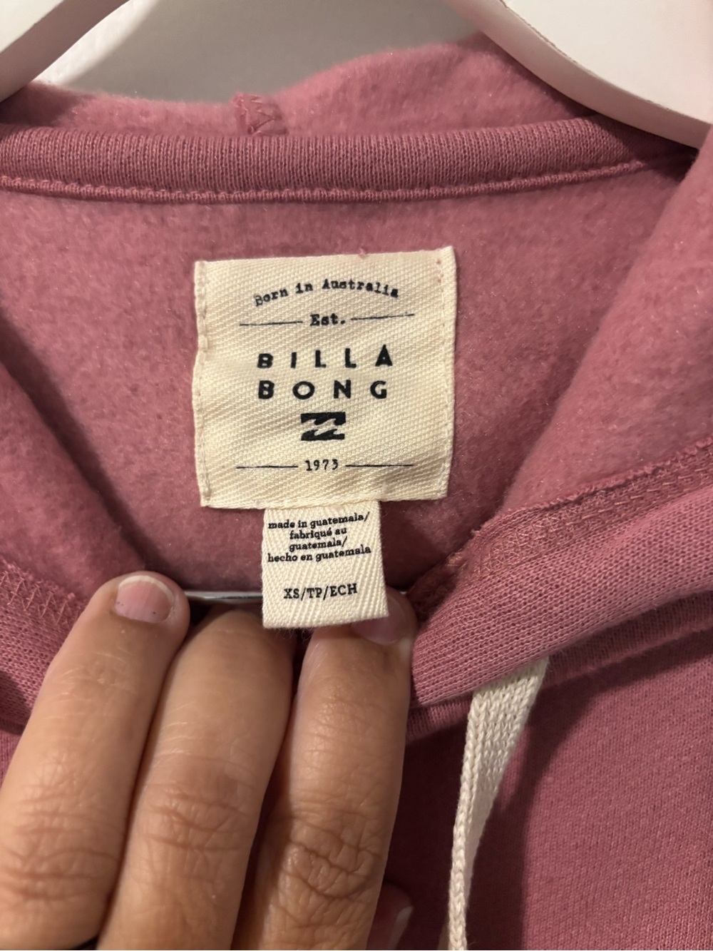 Billabong Rose Pink Crewneck Hoodie with Sleeve Floral Graphic - Picture 4 of 4